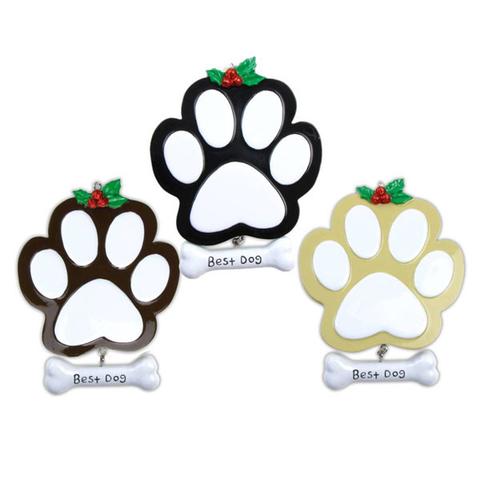 Dog Paw Christmas Ornament