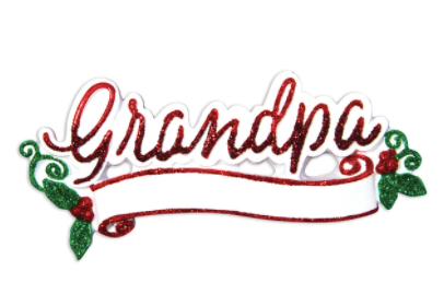 Grandpa  Letters Christmas Ornament