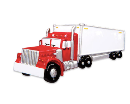 Semi Truck Christmas Ornament