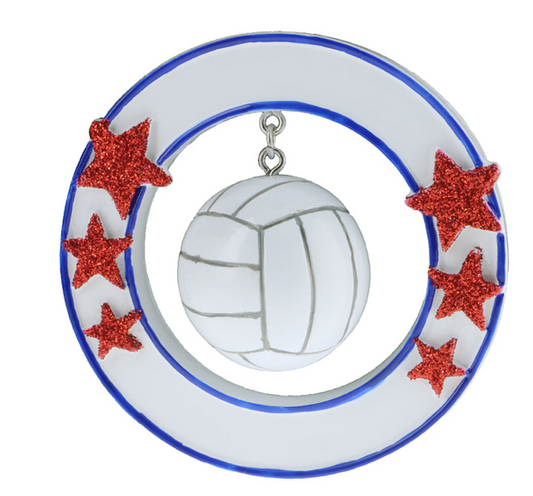 3d Volley ball Christmas Ornament