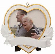 Memorial Heart Photo Frame Christmas Ornament