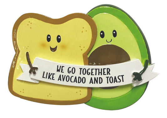 Avocado and Toast Couple Christmas Ornament